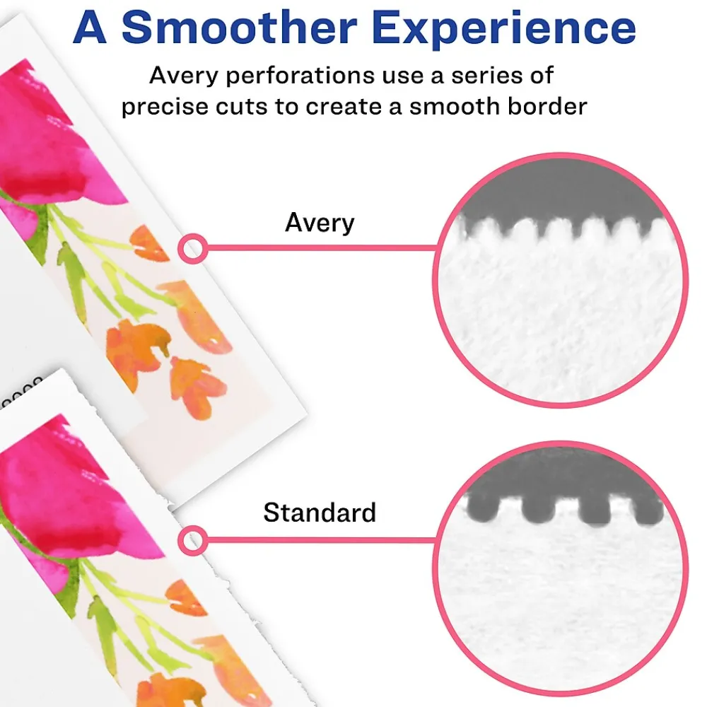 Business Cards*Avery Printable Door Hangers with Tear-Away Cards, 4 1/4" x 11", Matte White, Laser/Inkjet, 80/Pack (16150)