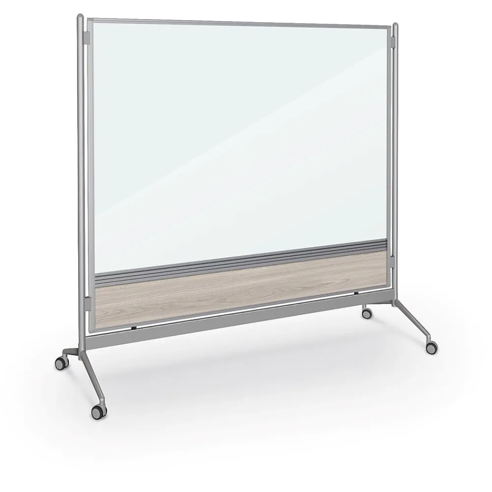 Dry Erase*Balt D.O.C. Glass Room Divider, Silver Aluminum Frame, 58" x 69.6" (8201G-8201)