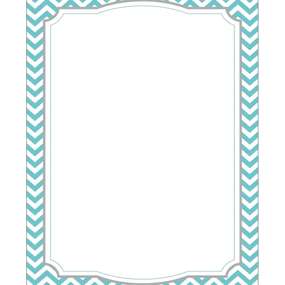 Classroom Paper*Barker Creek 8 1/2" x 11" Decorative Computer Paper, Turquoise Chevron, 50/Pack (LL740)