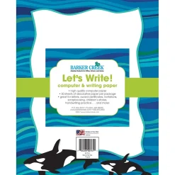 Classroom Paper*Barker Creek 8 1/2" x 11" Printer Paper, Whales, 50 per package (BC761)