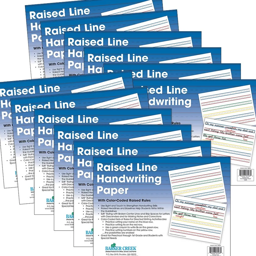 Classroom Paper*Barker Creek 8.5" x 11" Raised Line Handwriting Paper, 600 Sheets/Set (5503-12)