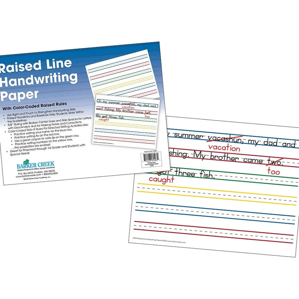 Classroom Paper*Barker Creek 8.5" x 11" Raised Line Handwriting Paper, 300 Sheets/Set (5503-06)