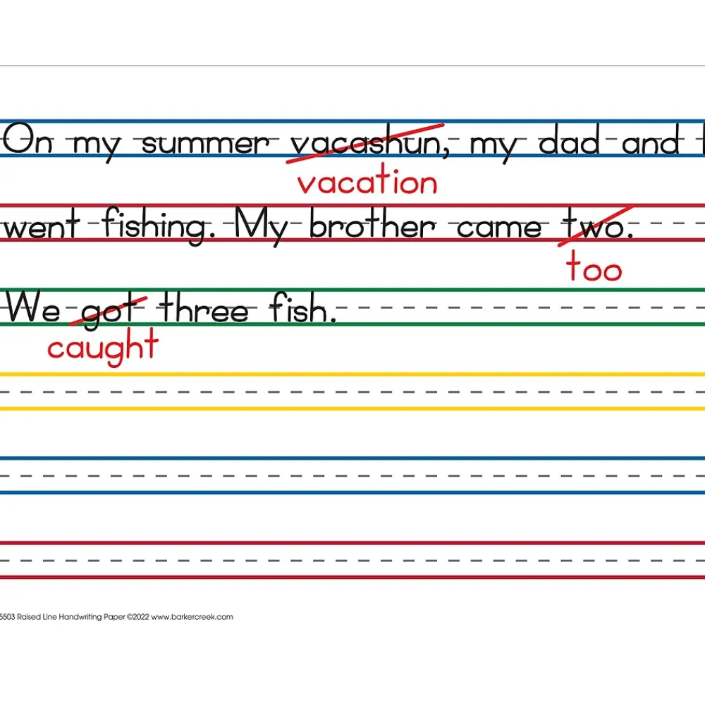 Classroom Paper*Barker Creek 8.5" x 11" Raised Line Handwriting Paper, 300 Sheets/Set (5503-06)