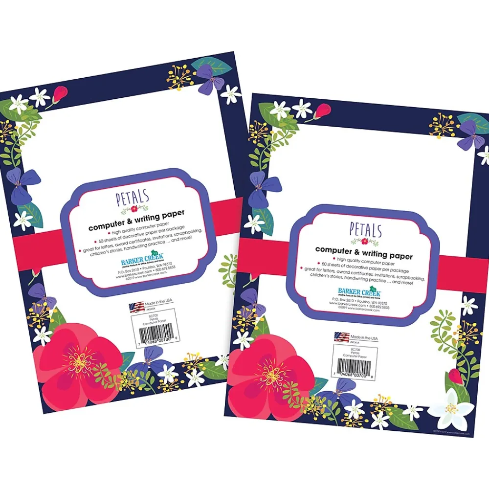 Classroom Paper*Barker Creek Petals Computer Paper, 8 ½” x 11", 100 Sheets/Set (BC3880)