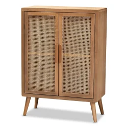 Storage Cabinets*Baxton Studio Alina 44.29" High 2-Shelf Storage Cabinet, Medium Oak (162-10554-HiT)