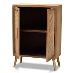 Storage Cabinets*Baxton Studio Alina 44.29" High 2-Shelf Storage Cabinet, Medium Oak (162-10554-HiT)