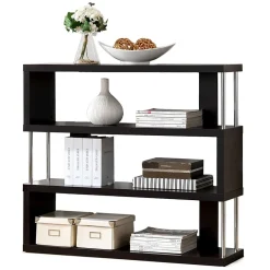 Bookcases*Baxton Studio Barnes 43.38'' W x 11.5'' D Bookshelf, Dark Brown (4339-STPL)