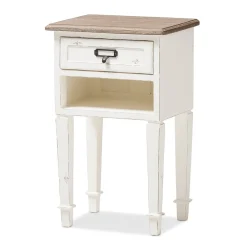 Storage Cabinets*Baxton Studio Dauphine 26" High 1-Drawer Nightstand, White (2633-7575-STPL)