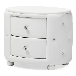 Storage Cabinets*Baxton Studio Davina 19.31" High 2-Drawer Nightstand, White (122-6755-HiT)