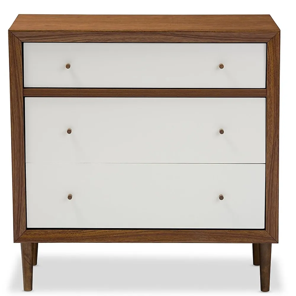 Storage Cabinets*Baxton Studio Harlow 35.14'' W x 16.3'' D Storage Cabinet, Brown and White (6782-STPL)