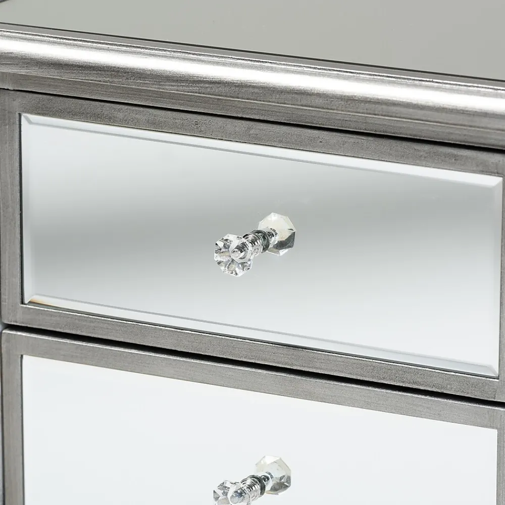 Storage Cabinets*Baxton Studio Leonie 24.21" High 2-Drawer Nightstand, Silver and Mirror (162-10266-HiT)