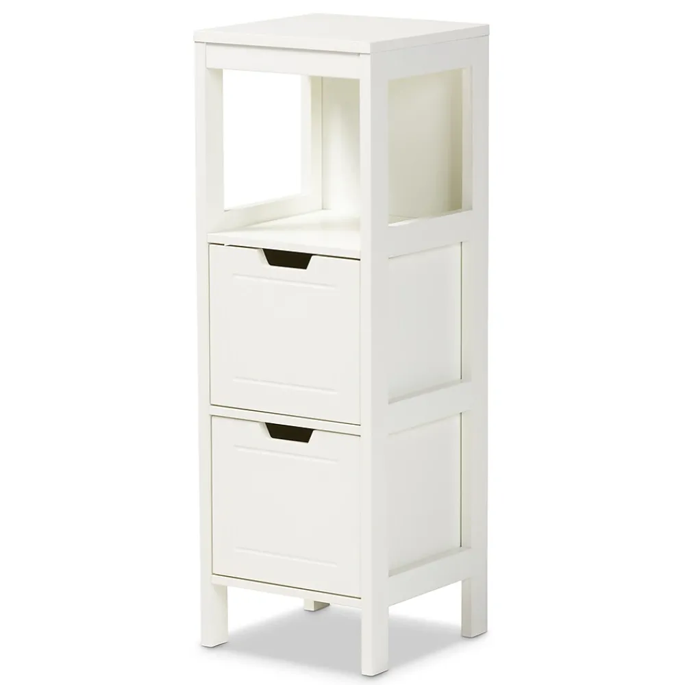 Storage Cabinets*Baxton Studio Reuben 35.04" High 1-Shelf Storage Cabinet, White (163-10299-HiT)
