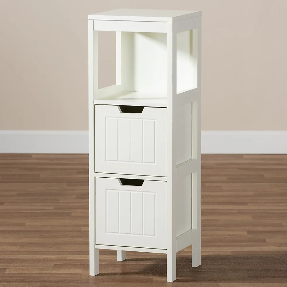 Storage Cabinets*Baxton Studio Reuben 35.04" High 1-Shelf Storage Cabinet, White (163-10299-HiT)