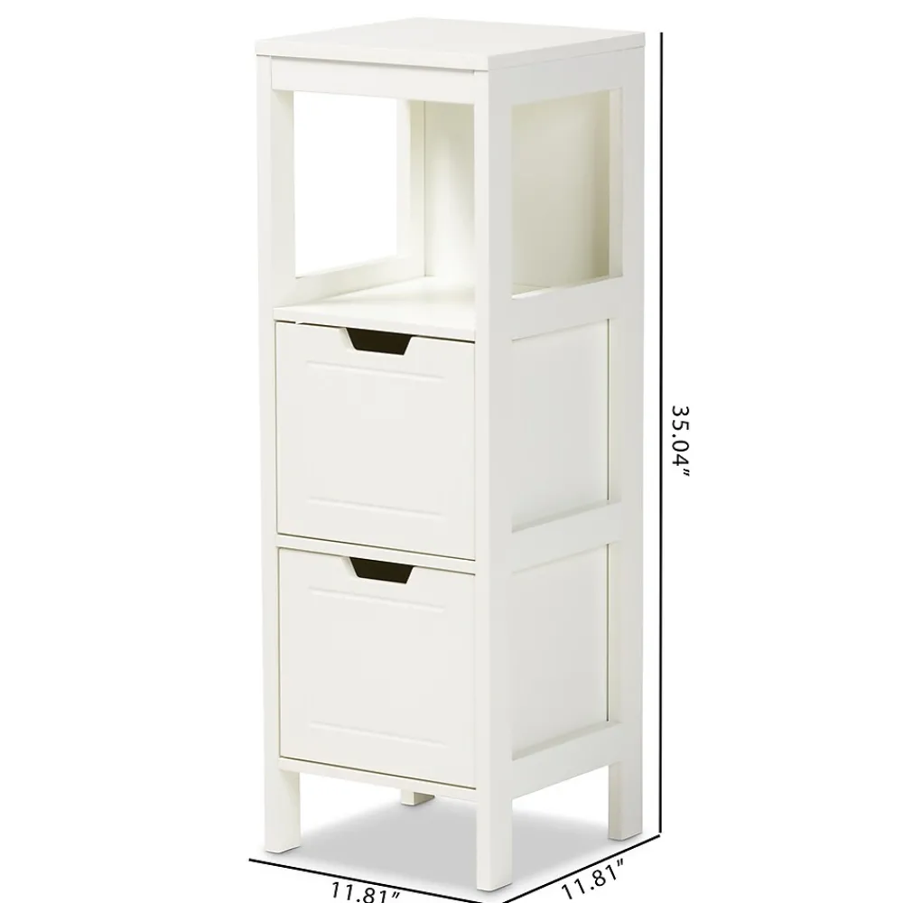 Storage Cabinets*Baxton Studio Reuben 35.04" High 1-Shelf Storage Cabinet, White (163-10299-HiT)
