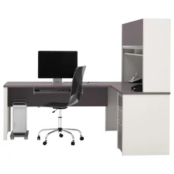 L-Desks*bestar Connexion 71" L-Shaped Desk, Slate/Sandstone (93859-59)