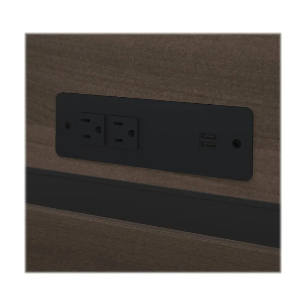 Office Desks*bestar Logan 66" U-Shaped Executive Desk with Hutch, Lateral File Cabinet, and Bookcase, Antigua (46851-52)