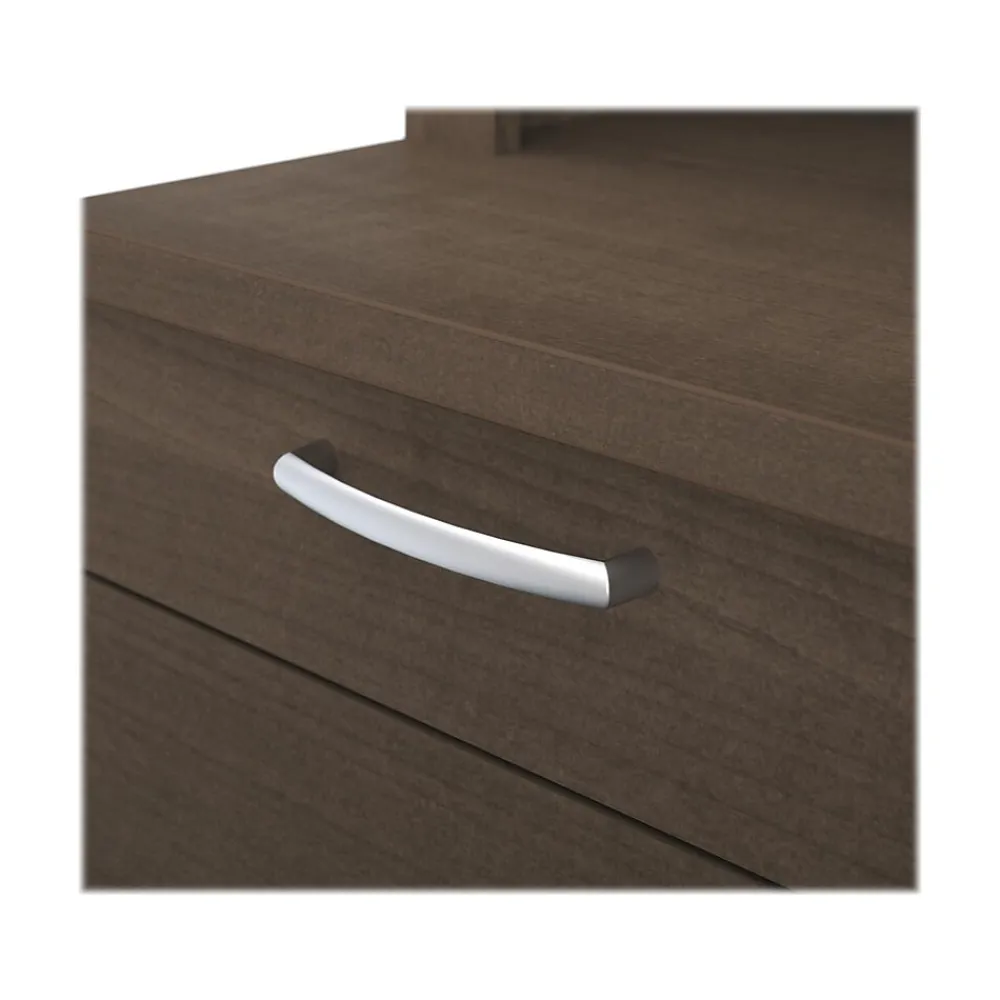 Office Desks*bestar Logan 66" U-Shaped Executive Desk with Hutch, Lateral File Cabinet, and Bookcase, Antigua (46851-52)