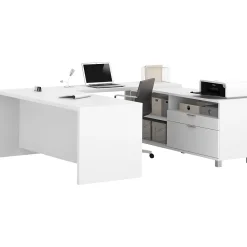 Computer Desks*bestar Pro-Linea 71" U-Desk, White (120861-17)