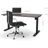 Standing Desks*bestar Pro-Linea 30" x 60" Electric Height-Adjustable Table, Bark Grey (65867-47)