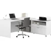L-Desks*bestar Pro-Linea L-Desk, White (120863-17)