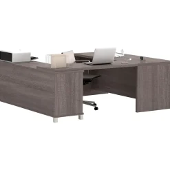 Office Desks*bestar Pro-Linea U-Desk, Bark Grey (120861-47)