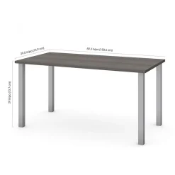 Office Desks*bestar Universel 60" Table Desk, Bark Grey (65865-47)