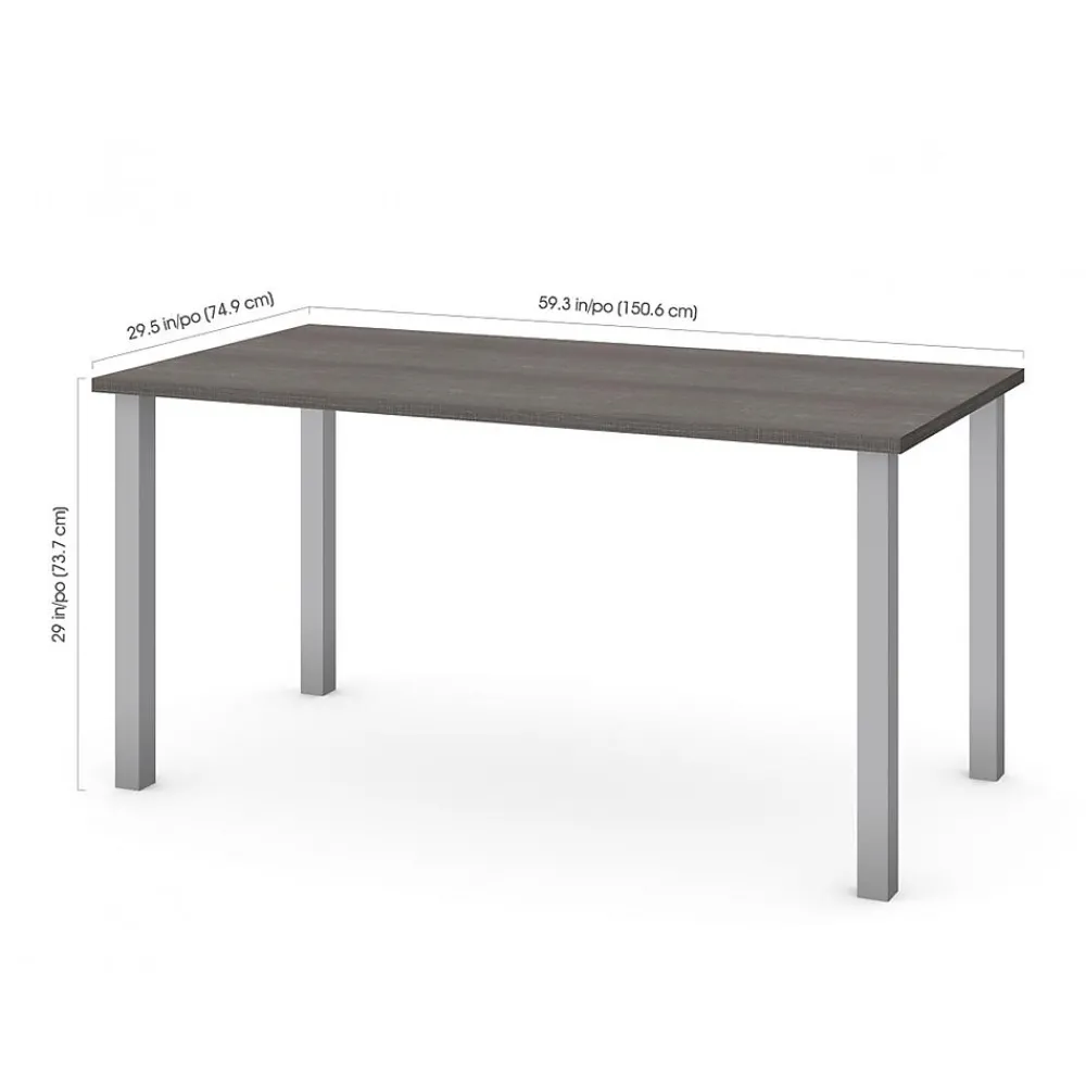 Office Desks*bestar Universel 60" Table Desk, Bark Grey (65865-47)