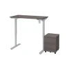Standing Desks*bestar Universel 28"-45"H Adjustable Standing Desk with Mobile Pedestal, Bark Gray (65842-47)