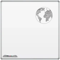 Dry Erase*Best-Rite Green-Rite Porcelain Dry-Erase Board, Silver Presidental Trim, 4' x 4'
