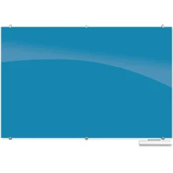 Dry Erase*Best-Rite Visionary Colors Magnetic Glass Dry Erase Whiteboard 47.24" x 70.87" Blue (83845-Blue)
