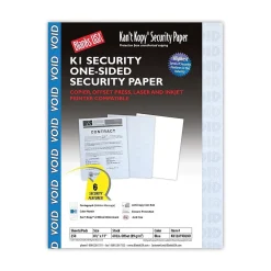 Security & Carbon*Blanks USA Kan't Kopy 8.5" x 11" Security Paper, 60 lbs., Blue, 250 Sheets/Pack (KK12A1VBLNB)