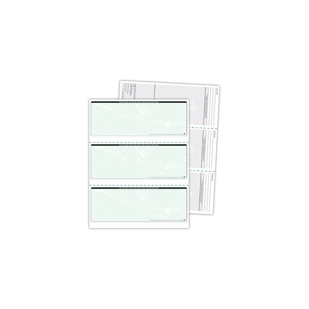 Security & Carbon*Blanks USA Kan't Kopy 8.5" x 11" Security Check On Top, 60 lbs., Green, 750 Sheets/Pack (SC425GR)