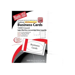Business Cards*Blanke Blanks/USA Business Cards, 3.5" x 2", Bristol White, 1000/Pack (BCT10B6)