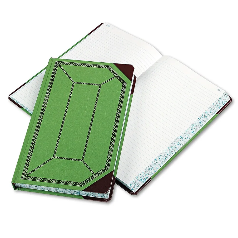 Accounting & Record Journals*Boorum & Pease Record Book, 7 5/8" x 12 1/2", Green/Red, 250 Sheets/Book (67 1/8-500-R)
