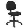 Office Chairs*Boss Office Products Boss Armless Ergonomic Fabric Swivel Task Chair, Black (B315-BK)
