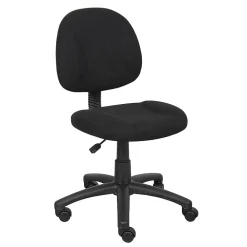 Office Chairs*Boss Office Products Boss Armless Ergonomic Fabric Swivel Task Chair, Black (B315-BK)