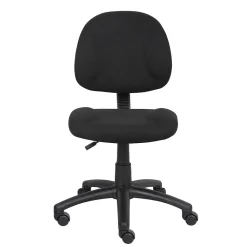 Office Chairs*Boss Office Products Boss Armless Ergonomic Fabric Swivel Task Chair, Black (B315-BK)