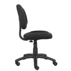 Office Chairs*Boss Office Products Boss Armless Ergonomic Fabric Swivel Task Chair, Black (B315-BK)