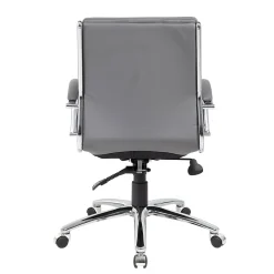 Office Chairs*Boss Office Products BOSS® Caresoft Plus Executive Series Mid Back Executive Chair with Metal Chrome Finish, Grey (B9476-GY)