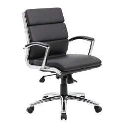 Office Chairs*Boss Office Products Boss CaresoftPlus Executive Series High Back Executive Chair with Metal Chrome Finish, Black (B9476-BK)