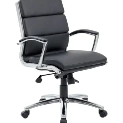 Office Chairs*Boss Office Products Boss CaresoftPlus Executive Series High Back Executive Chair with Metal Chrome Finish, Black (B9476-BK)