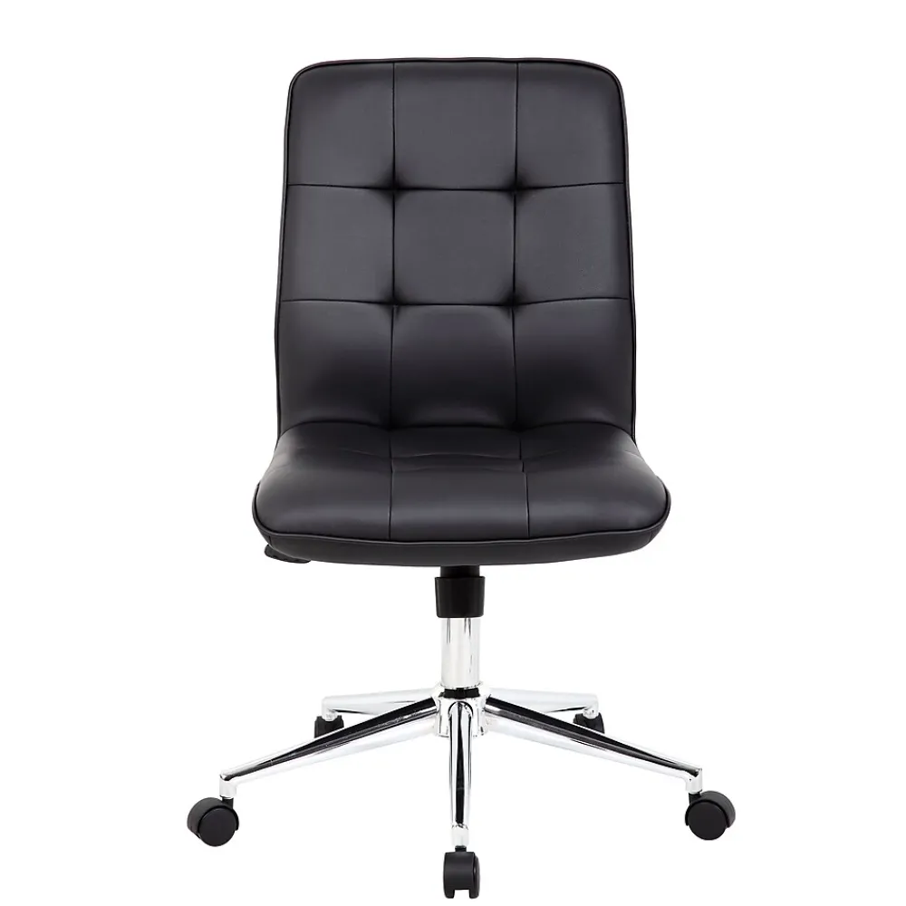 Office Chairs*Boss Office Products Boss Millennial Modern Faux Leather Computer and Desk Chair, Black (B330-BK)
