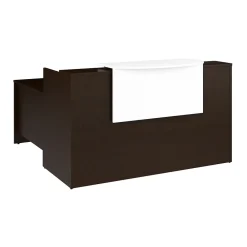 L-Desks*Bush Business Furniture Arrive 72"W L Shaped Reception Desk with Counter, (ARV009MR) Mocha Cherry