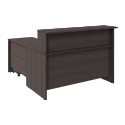 L-Desks*Bush Business Furniture Arrive 60"W L Shaped Reception Desk with Shelf and Mobile File Cabinet, (ARV004SG) Storm Gray