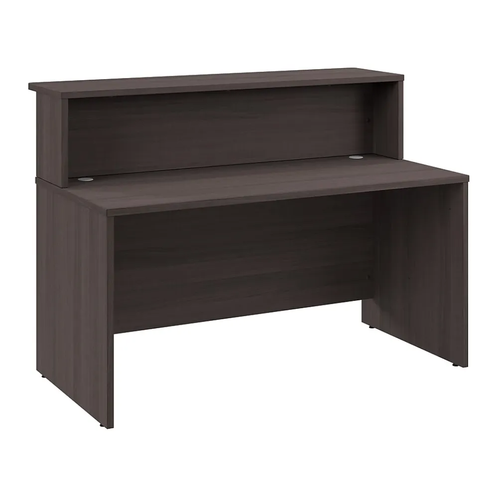 Office Desks*Bush Business Furniture Arrive 60"W Reception Desk with Shelf, (ARV001SG) Storm Gray