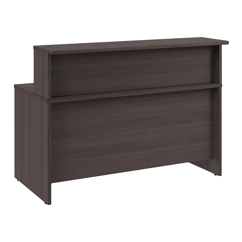 Office Desks*Bush Business Furniture Arrive 60"W Reception Desk with Shelf, (ARV001SG) Storm Gray