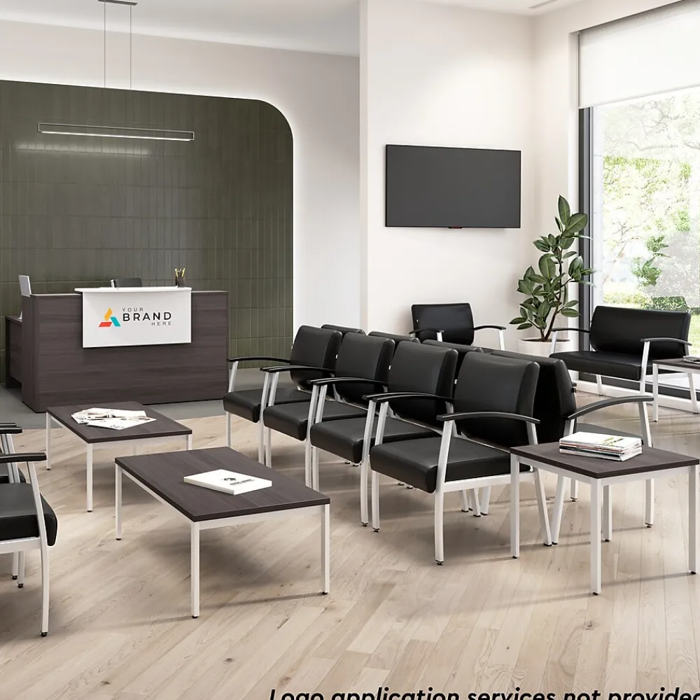 Office Desks*Bush Business Furniture Arrive 60"W Reception Desk with Shelf, (ARV001SG) Storm Gray