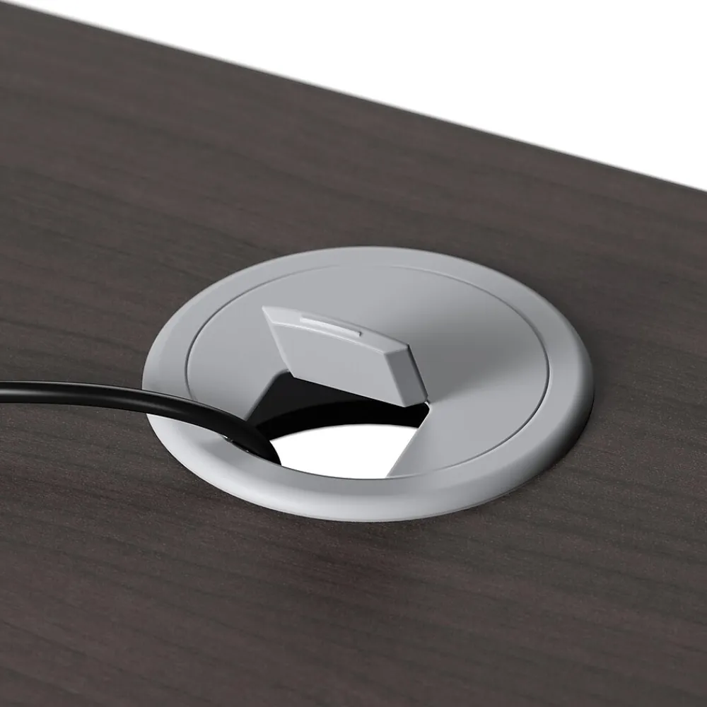 Office Desks*Bush Business Furniture Arrive 60"W Reception Desk with Shelf, (ARV001SG) Storm Gray