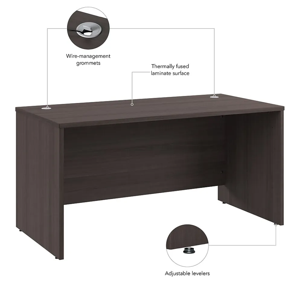 Office Desks*Bush Business Furniture Arrive 60"W Office Desk, (ARD260SG-Z) Storm Gray