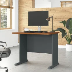 Computer Desks*Bush Business Furniture Cubix 36"W Desk, (WC57436) Natural Cherry/Slate